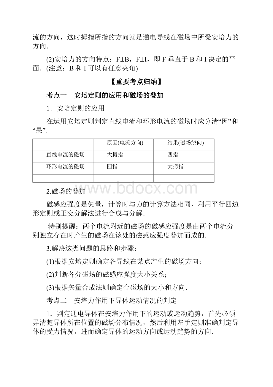 高考物理一轮复习考点归纳专题9磁场知识点附答案.docx_第3页