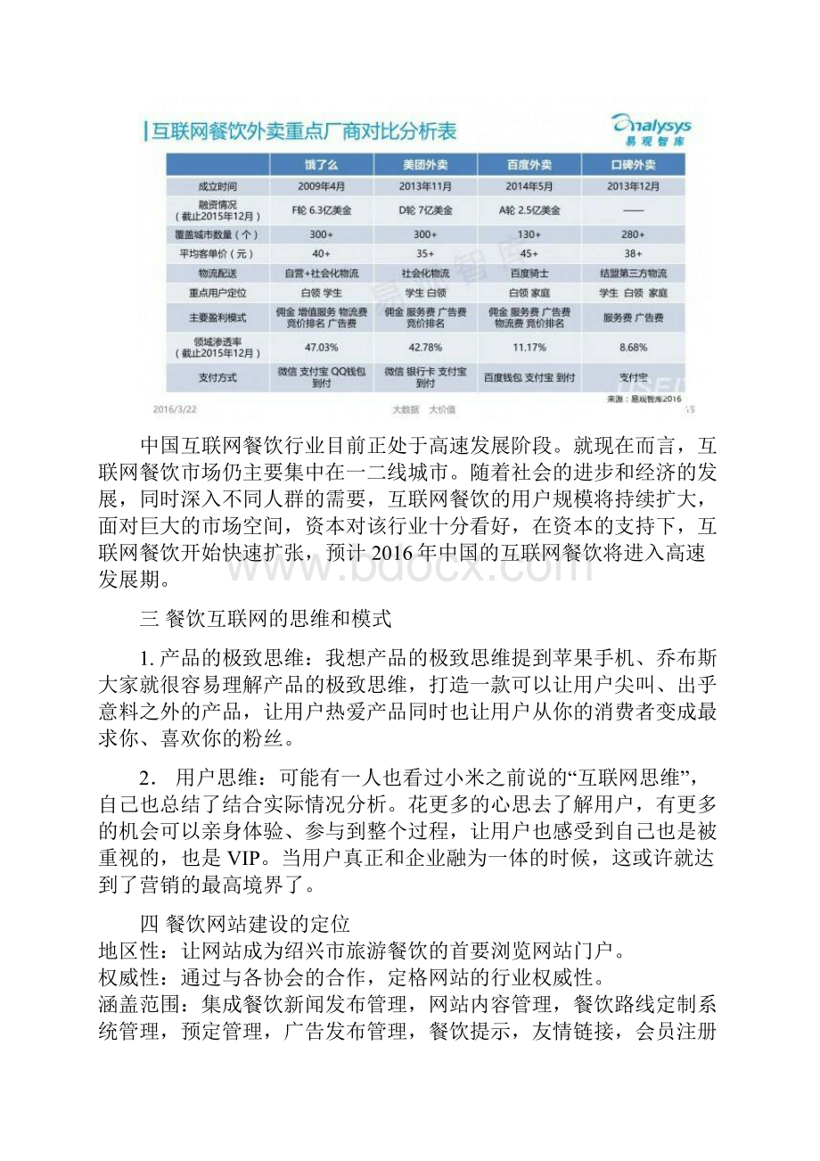 大学生互联网餐饮业网站建设项目创业策划书Word文件下载.docx_第3页