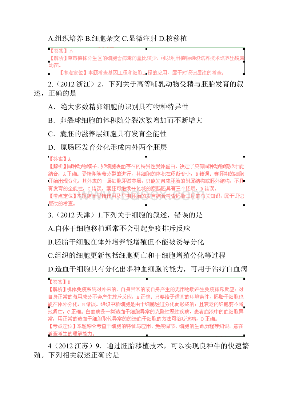 高考试题分项版解析生物专题22 现代生物科技Word文件下载.docx_第2页