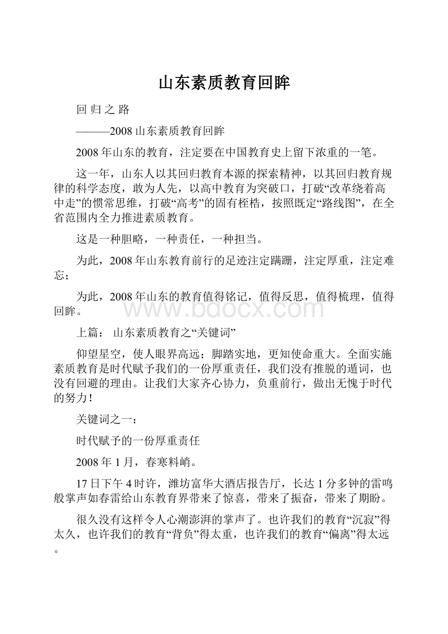 山东素质教育回眸Word格式文档下载.docx_第1页