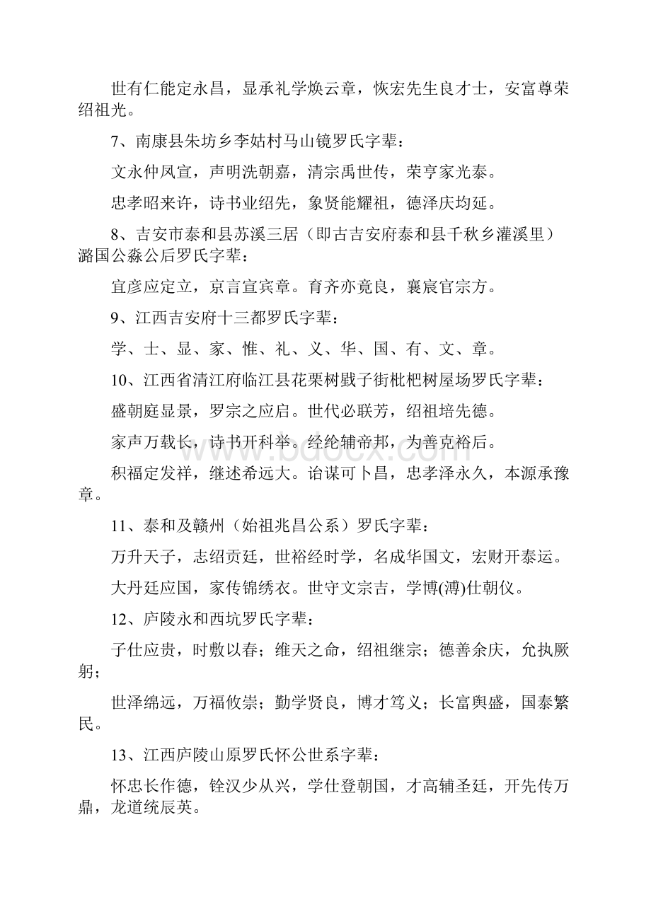 全国各地罗氏字辈Word文件下载.docx_第2页