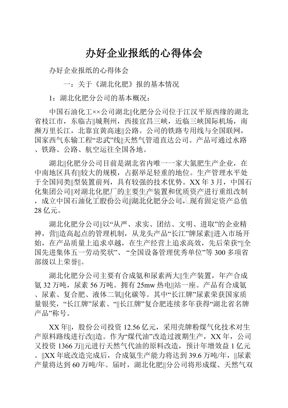 办好企业报纸的心得体会文档格式.docx