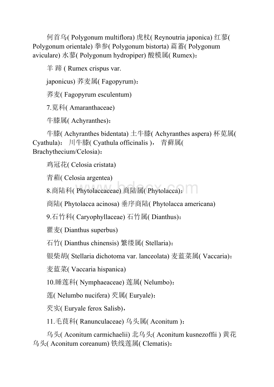 常见植物科属拉丁名汇总.docx_第2页