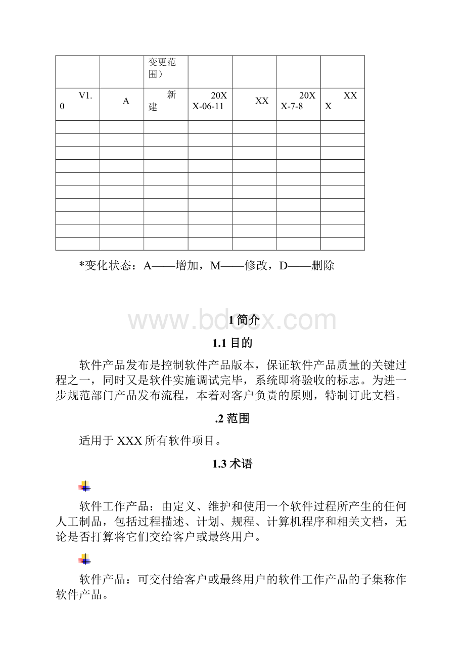 1软件产品发布管理规定模板Word格式文档下载.docx_第2页