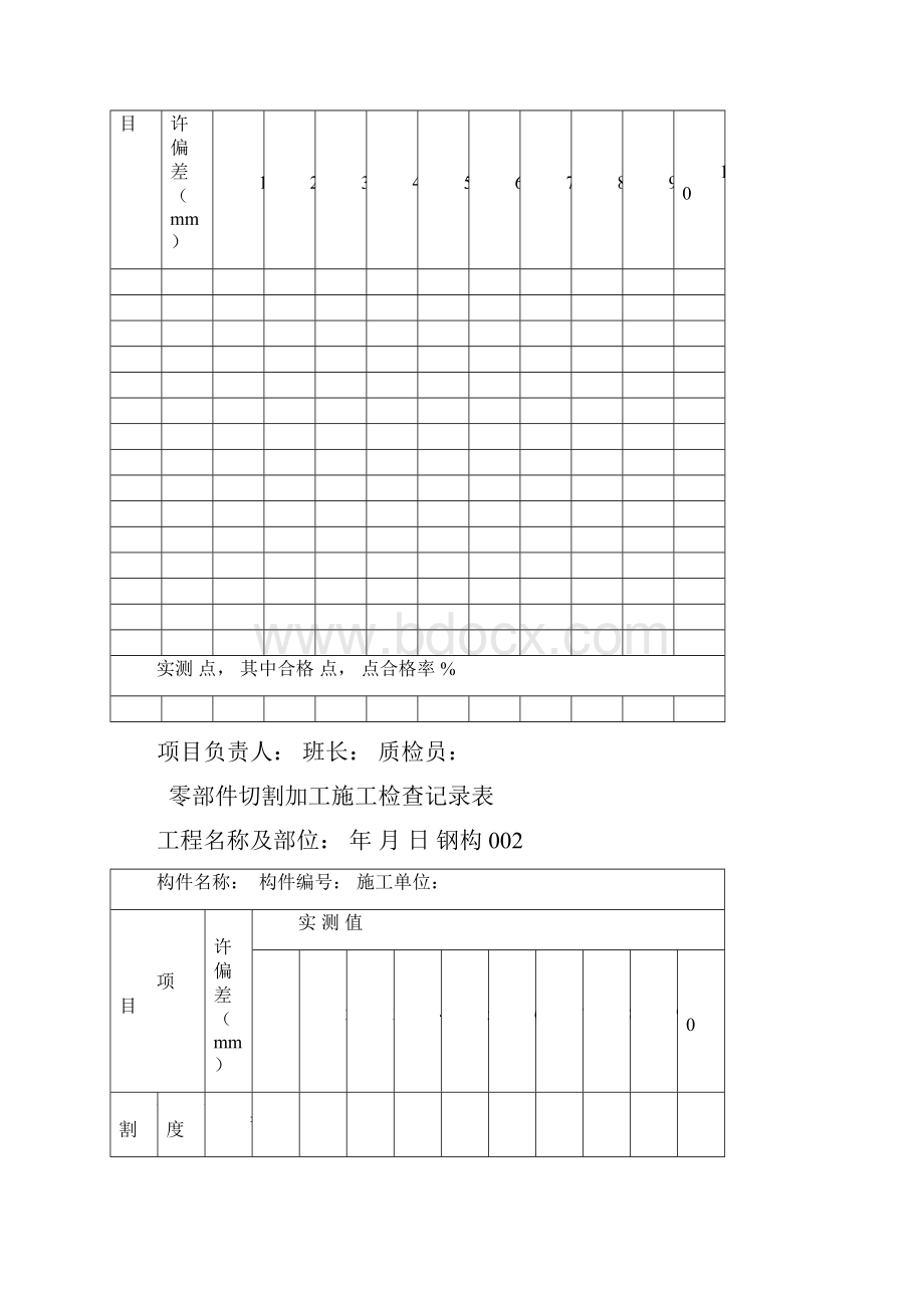 钢结构施工检查记录表Word文件下载.docx_第2页