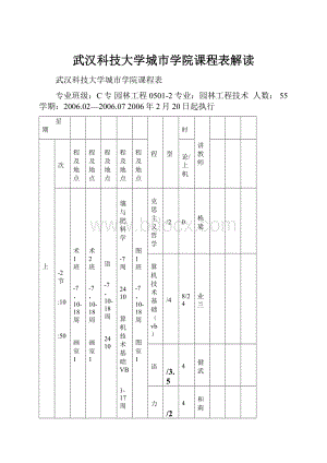 武汉科技大学城市学院课程表解读文档格式.docx