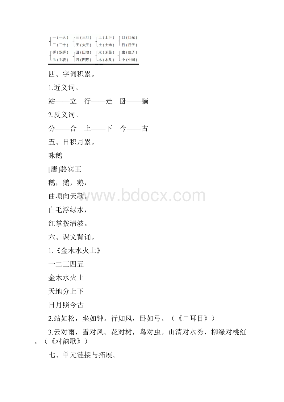 部编版小学语文一年级上册期中考试复习知识点.docx_第3页