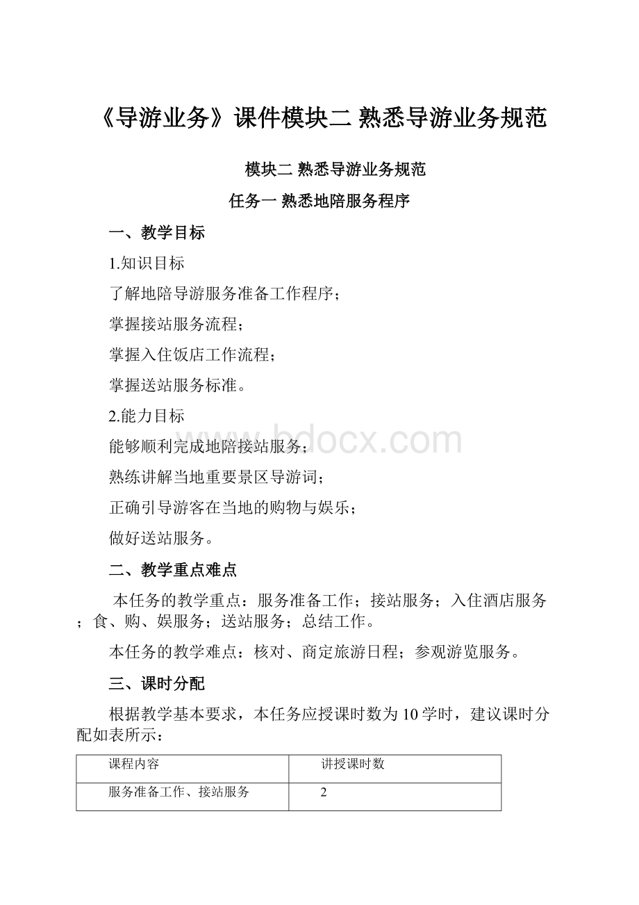 《导游业务》课件模块二熟悉导游业务规范.docx_第1页