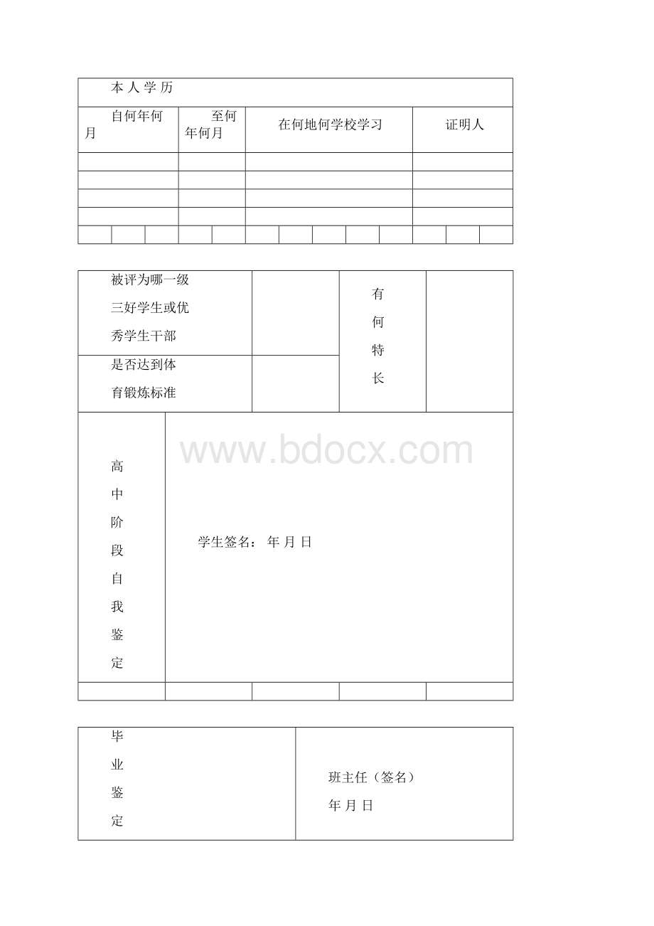 贵州省高中学生登记表.docx_第3页