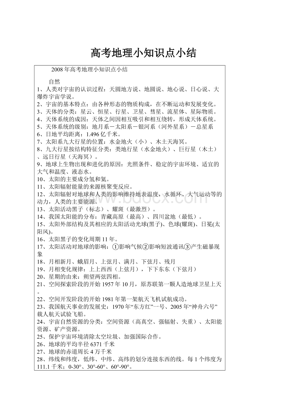 高考地理小知识点小结Word文件下载.docx