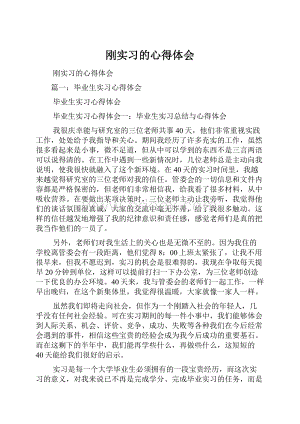 刚实习的心得体会.docx