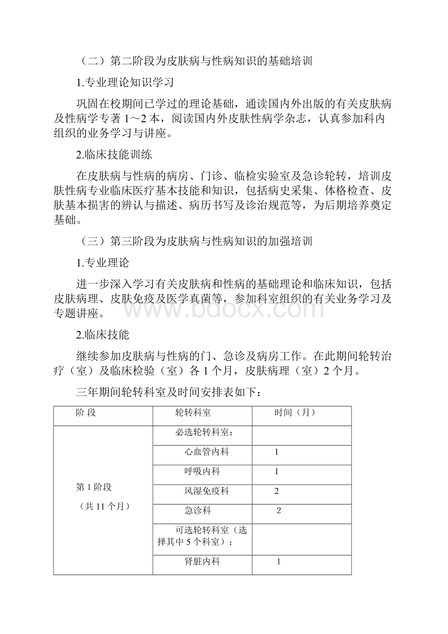 医院皮肤科住院医师规范化培训标准细则.docx_第2页