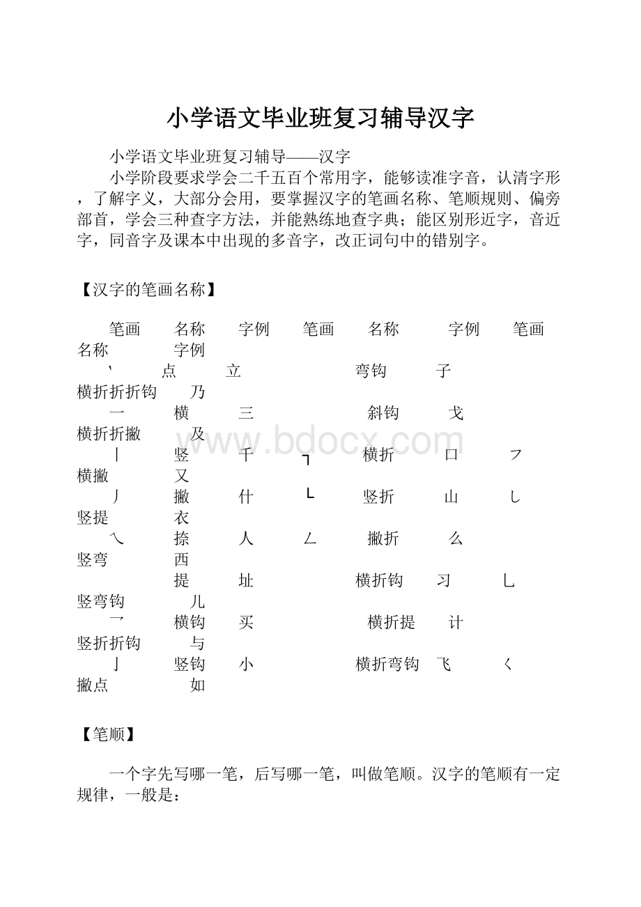 小学语文毕业班复习辅导汉字.docx