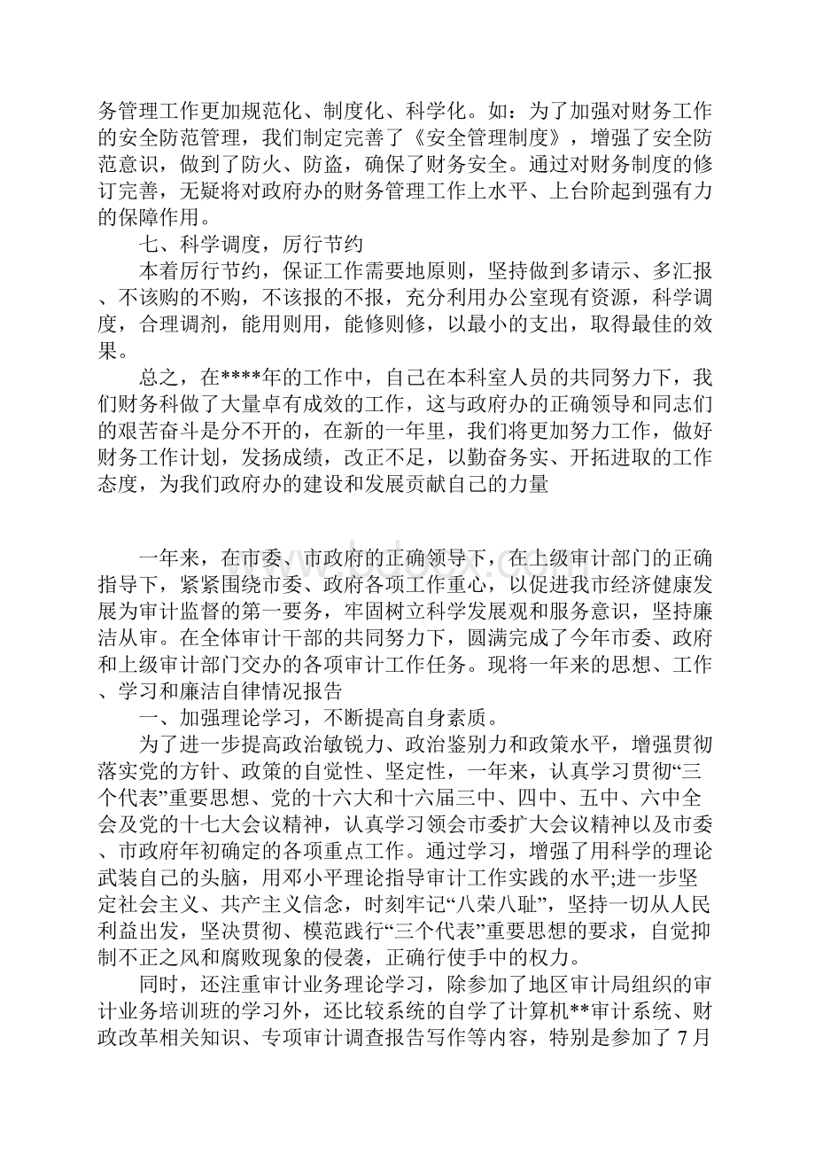 机关审计个人工作总结范文与社会实践报告认识金融危机合集.docx_第3页