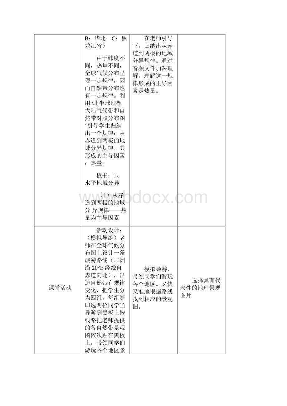 高中地理第五章第2节《自然地理环境的差异性》教学案例新人教版必修1Word下载.docx_第3页