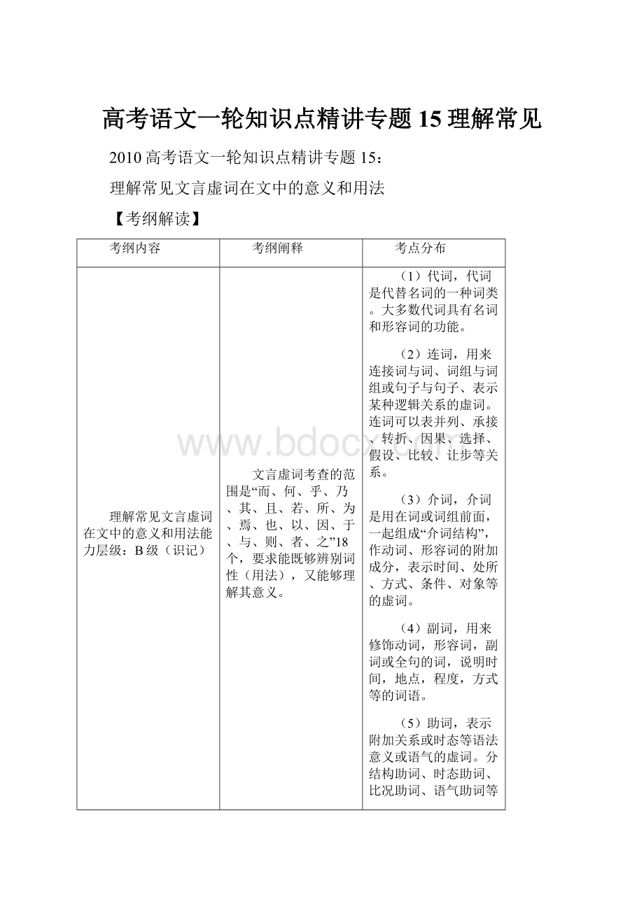 高考语文一轮知识点精讲专题15理解常见Word格式文档下载.docx_第1页