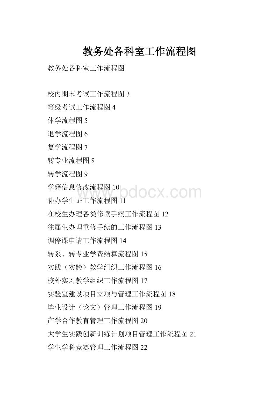 教务处各科室工作流程图Word格式.docx