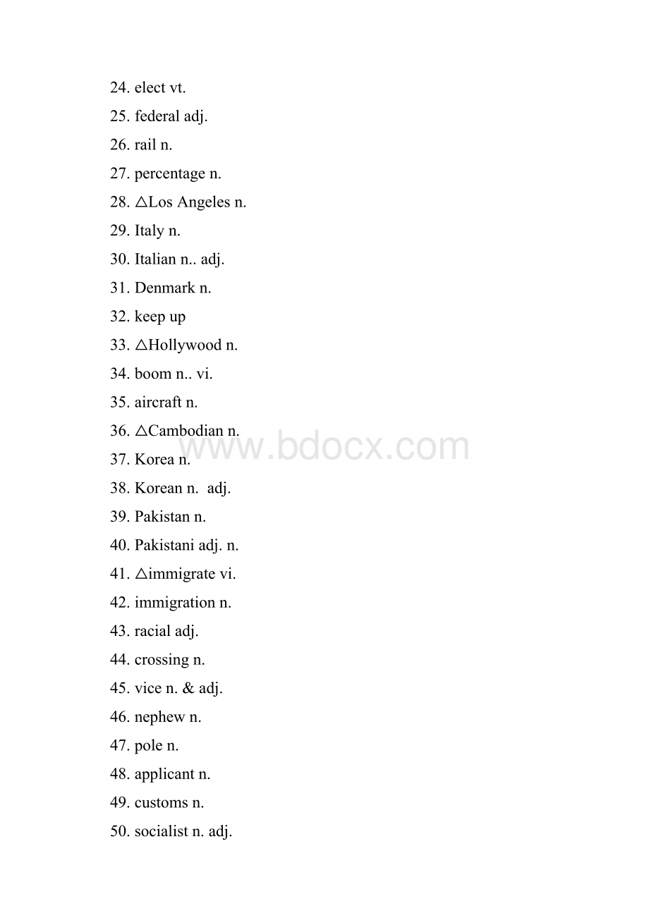 人教版高中英语选修8词汇表英汉分开Word文档格式.docx_第2页