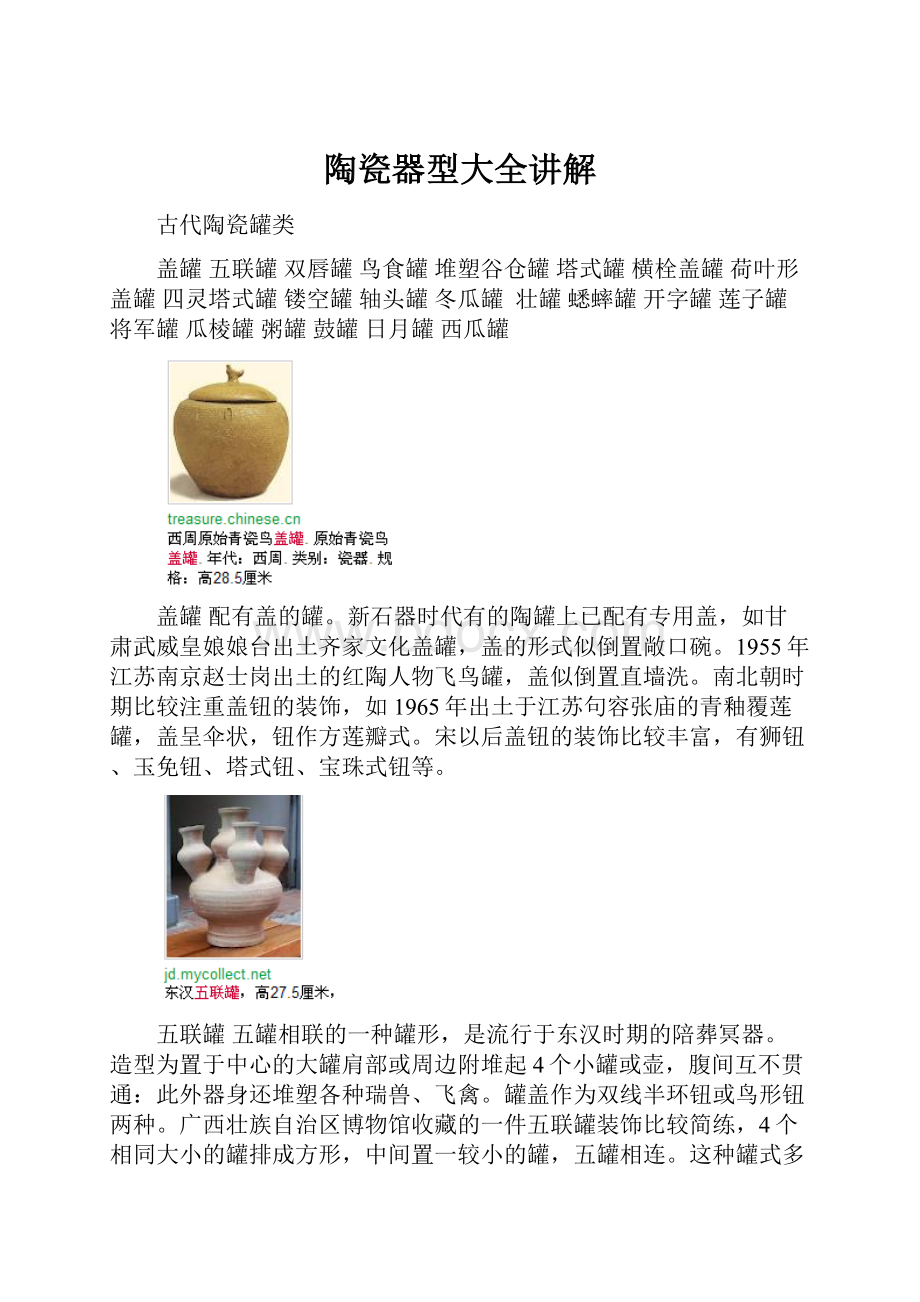 陶瓷器型大全讲解.docx