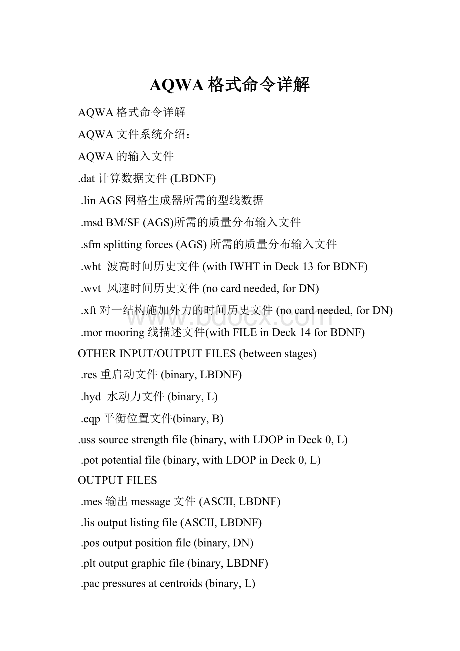 AQWA格式命令详解Word文档格式.docx_第1页