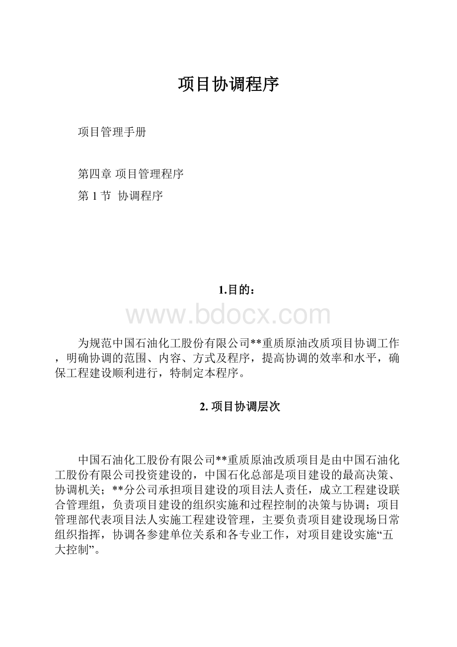 项目协调程序Word文档下载推荐.docx