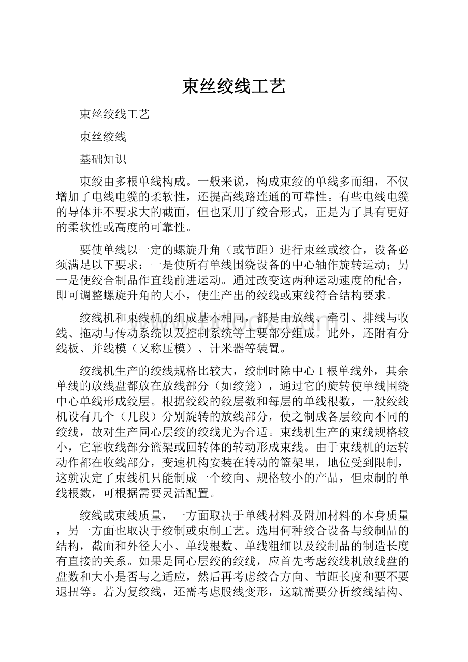 束丝绞线工艺Word文档格式.docx