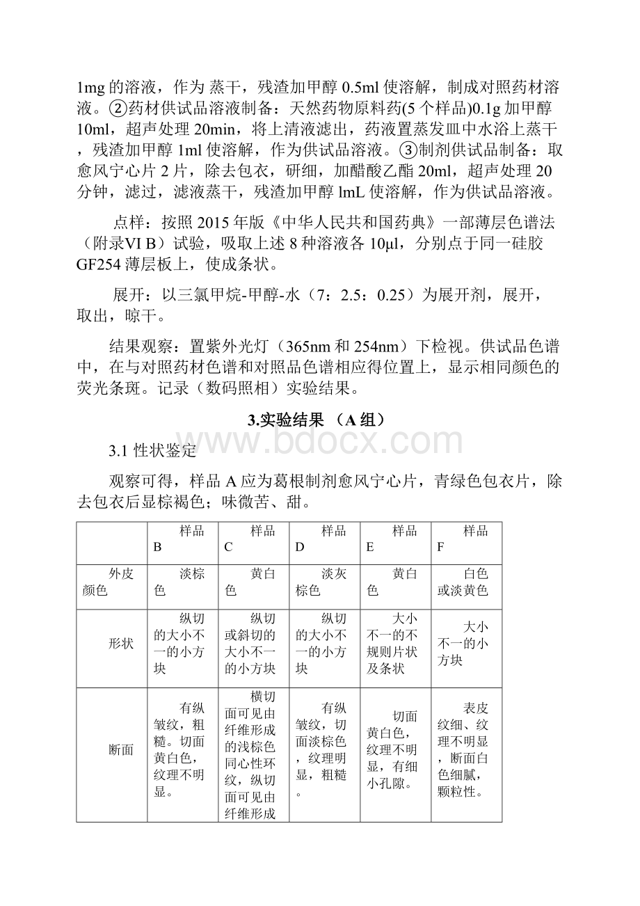 有关葛根薄层鉴别与提取工艺的实验报告汇总Word文档下载推荐.docx_第3页