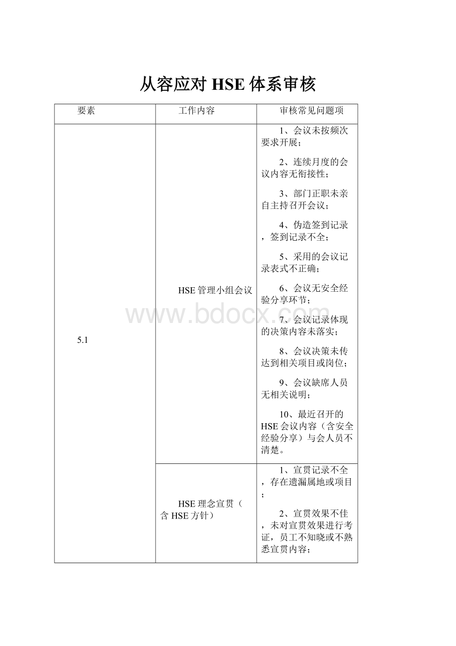 从容应对HSE体系审核Word文档格式.docx