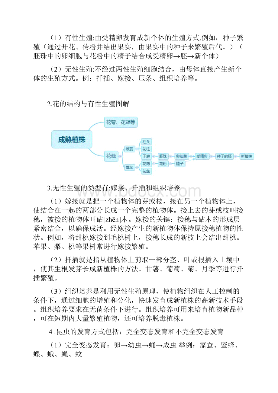 人教版八年级下册生物中考考点精华识记思维导图版Word下载.docx_第2页