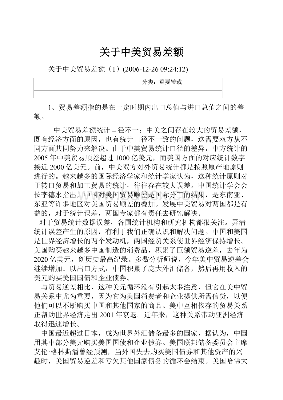 关于中美贸易差额Word文件下载.docx_第1页