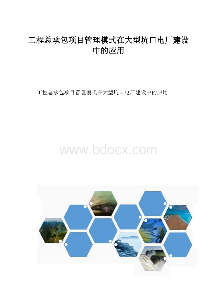 工程总承包项目管理模式在大型坑口电厂建设中的应用.docx