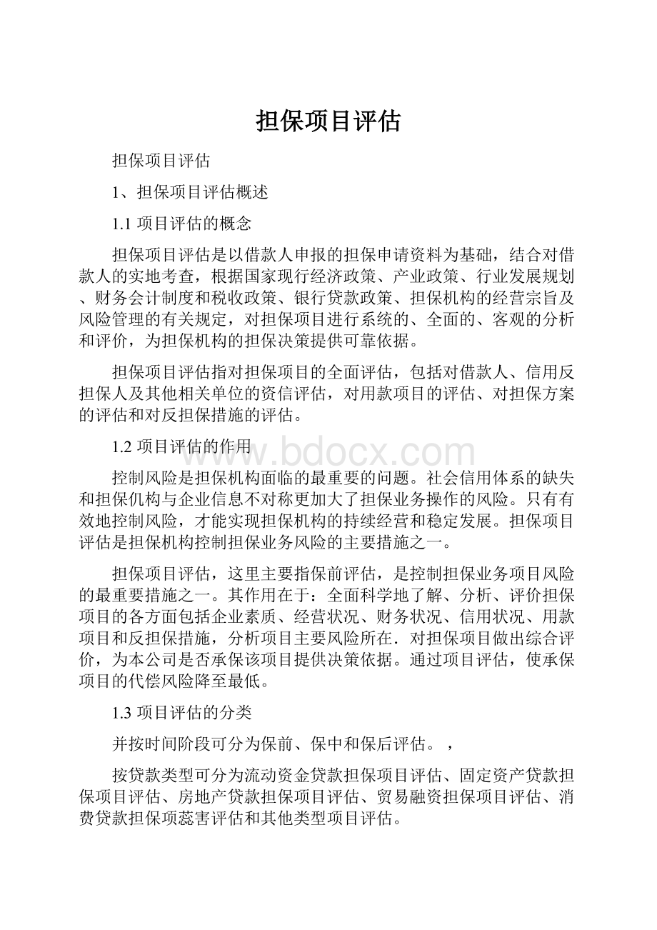 担保项目评估Word下载.docx