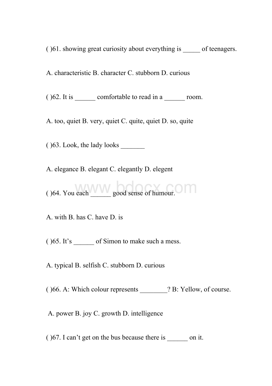 九年级英语上册期末复习选择题专练50题50100Word格式文档下载.docx_第3页