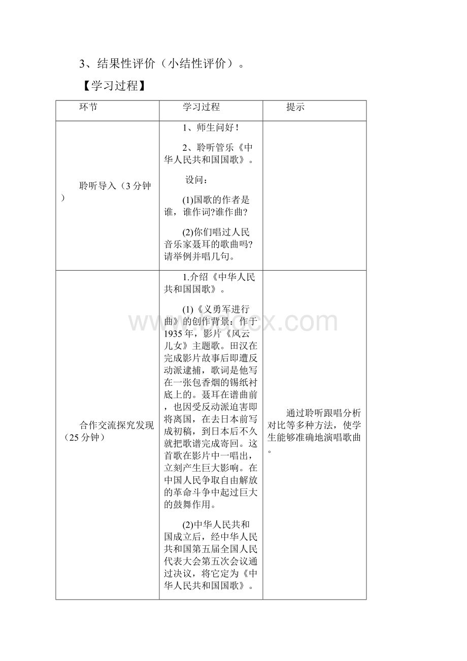 小学四年级音乐上册基于标准的教学设计.docx_第2页