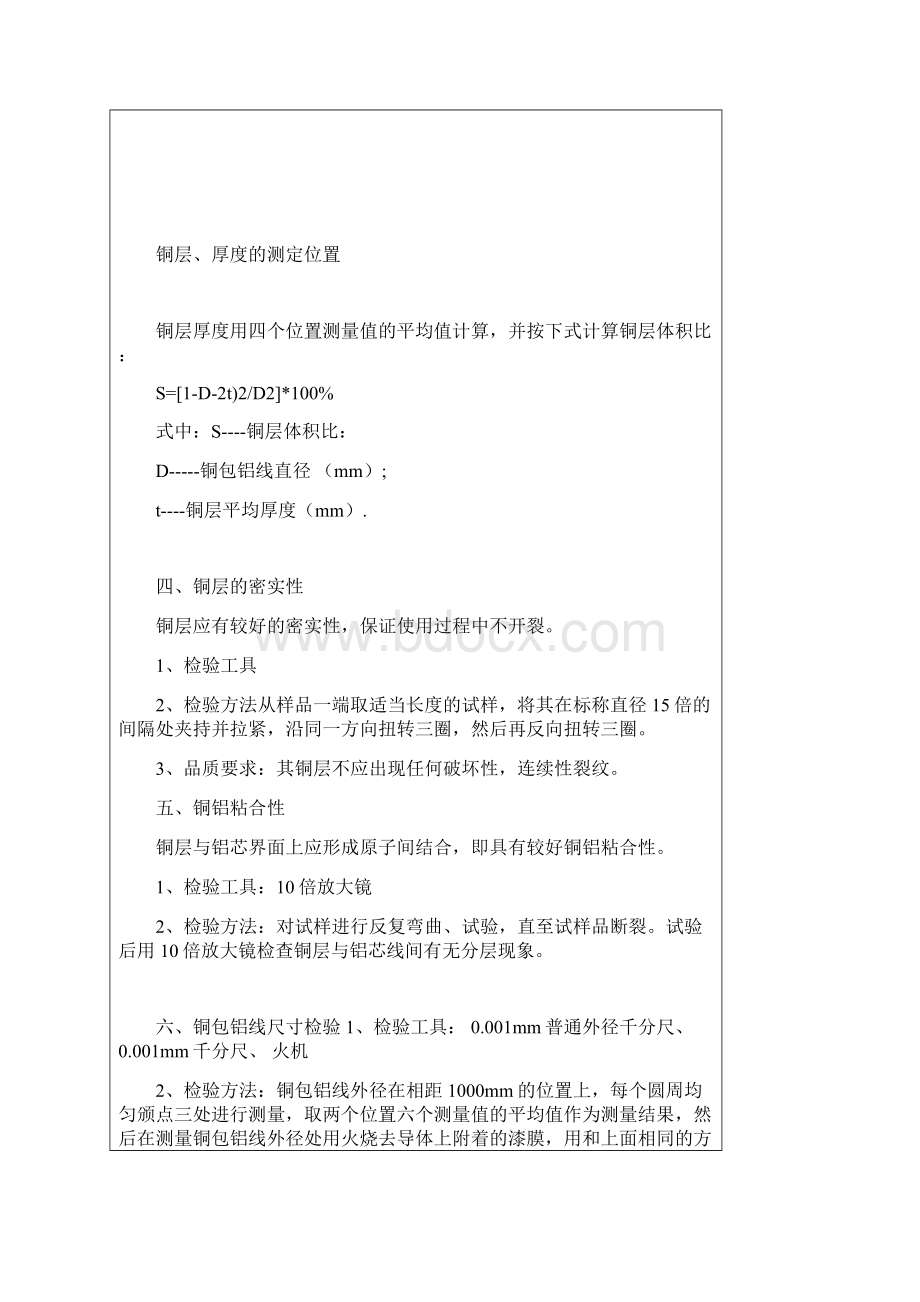 铜包铝及铜包铝漆包线的检验和试验规范.docx_第3页