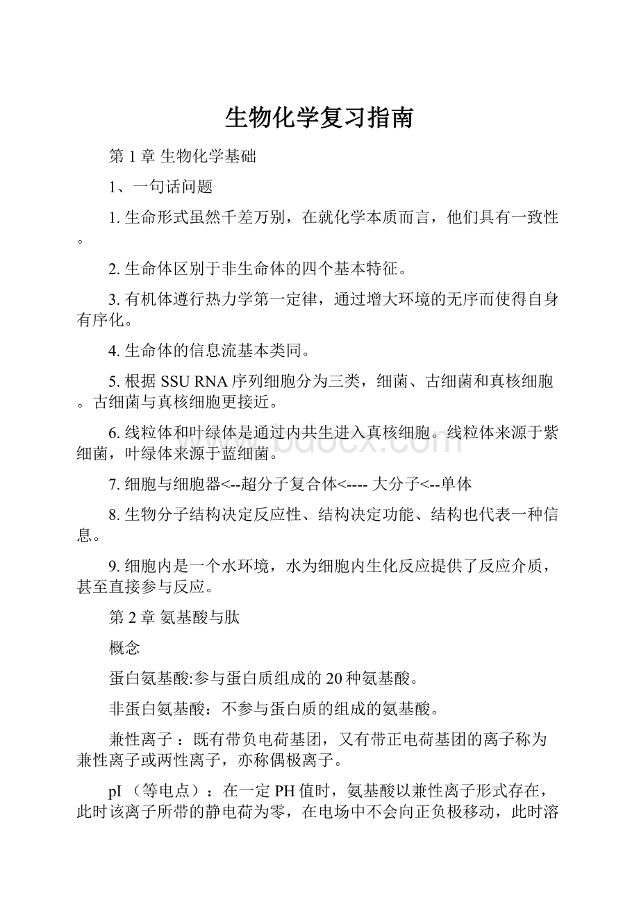 生物化学复习指南Word文档下载推荐.docx