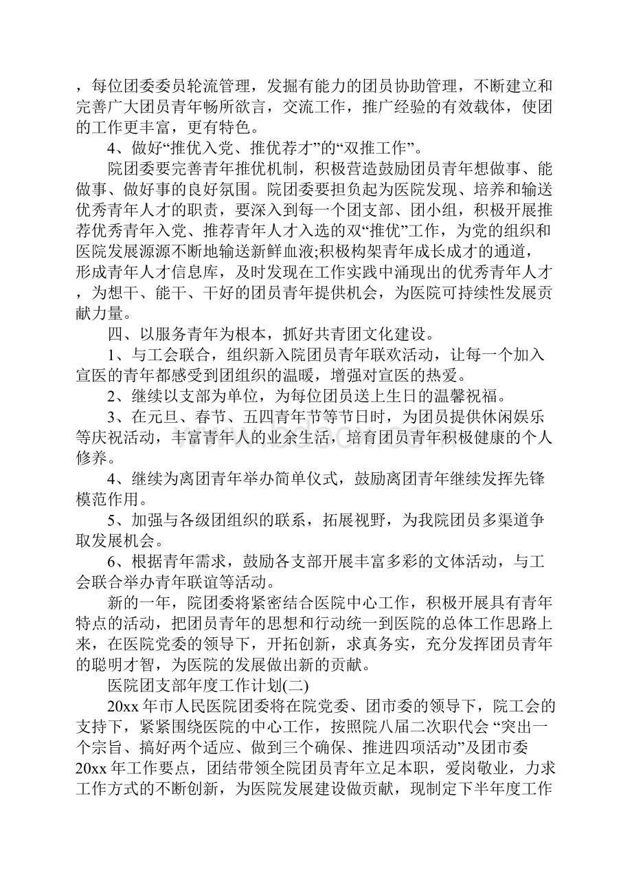 医院团支部年度工作计划完整版文档格式.docx_第3页