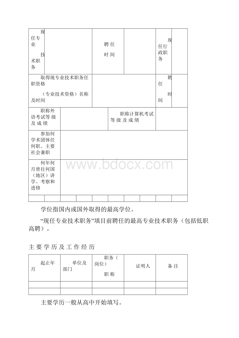 中级专业技术职务任职资格评定申报表15页.docx_第2页