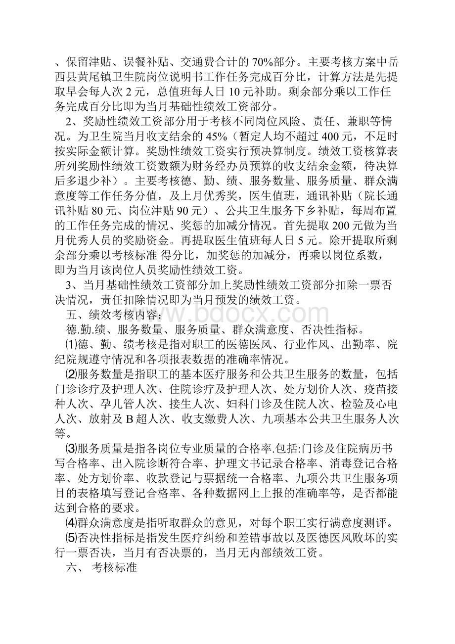 xxx卫生院绩效考核方案Word格式.docx_第2页