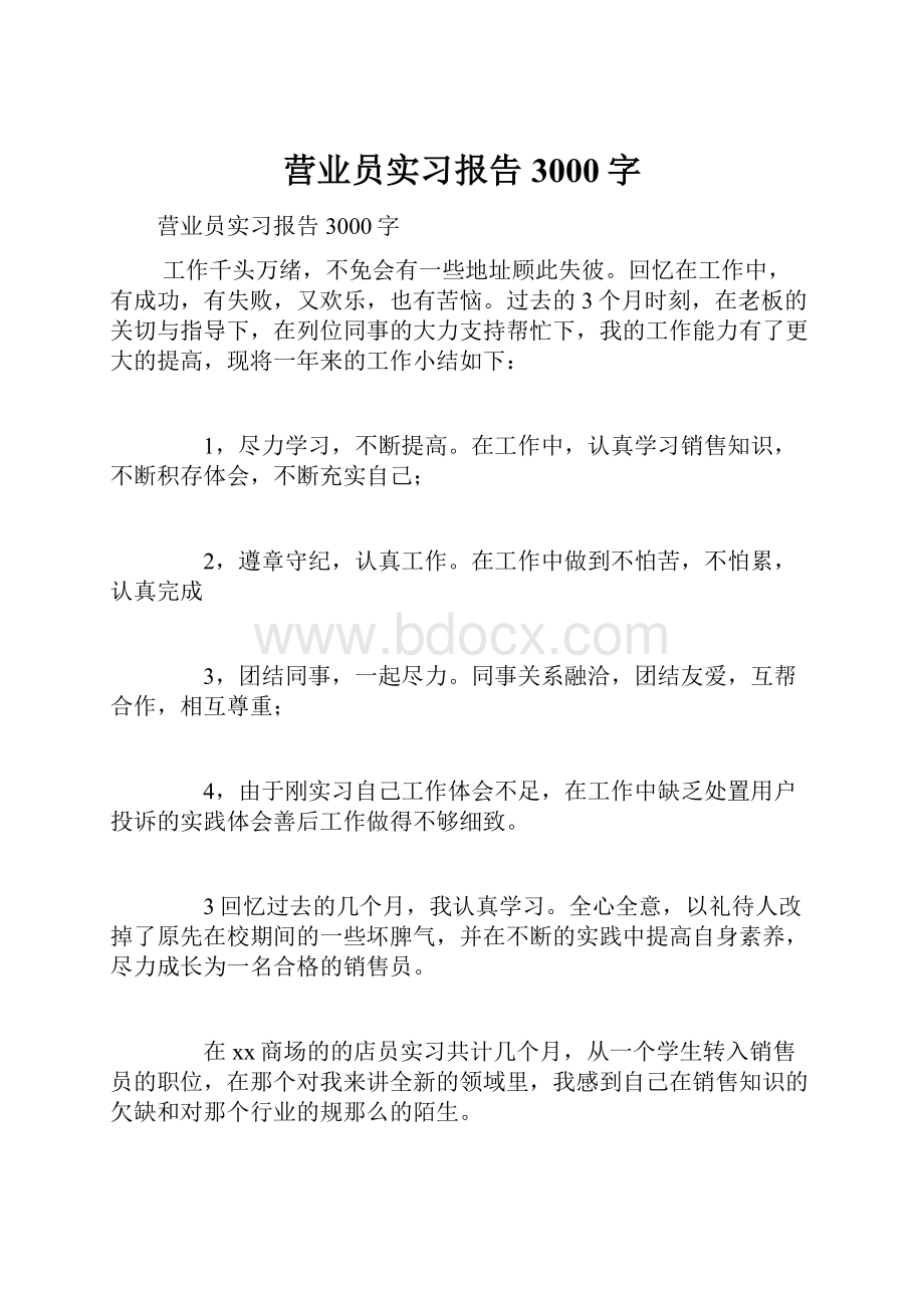 营业员实习报告3000字.docx