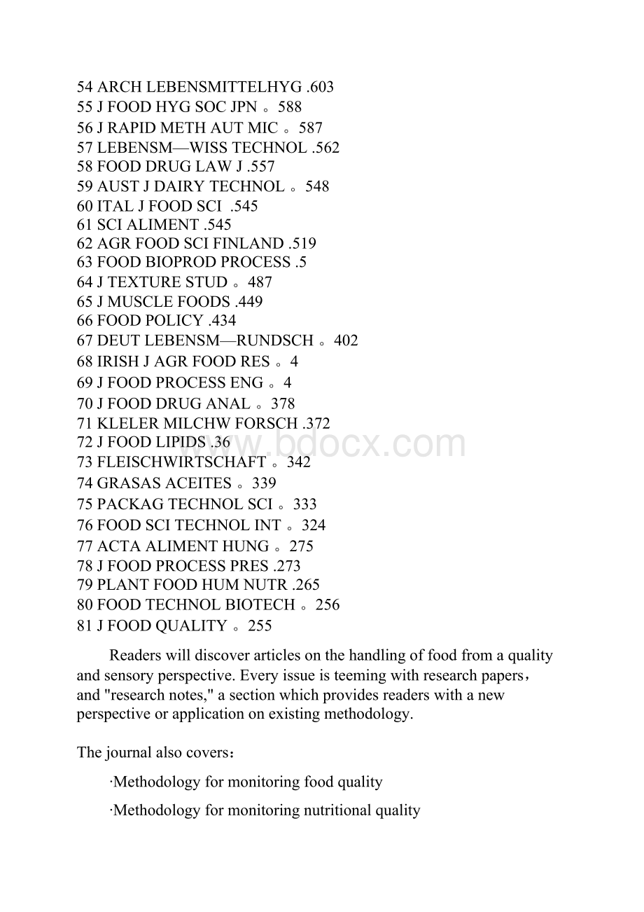 食品相关类英文杂志名称Word文件下载.docx_第3页