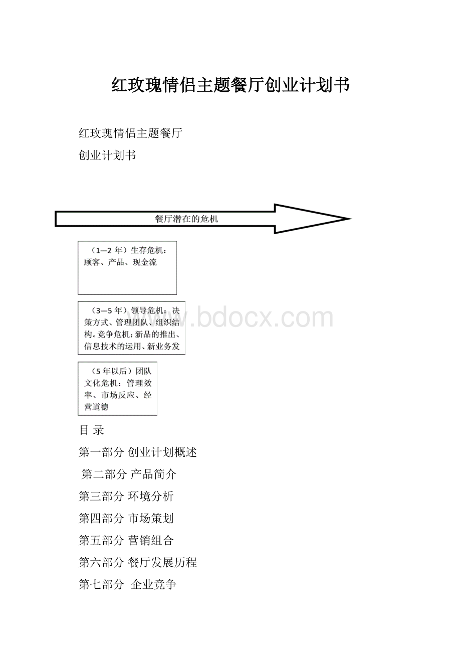 红玫瑰情侣主题餐厅创业计划书Word文档格式.docx_第1页