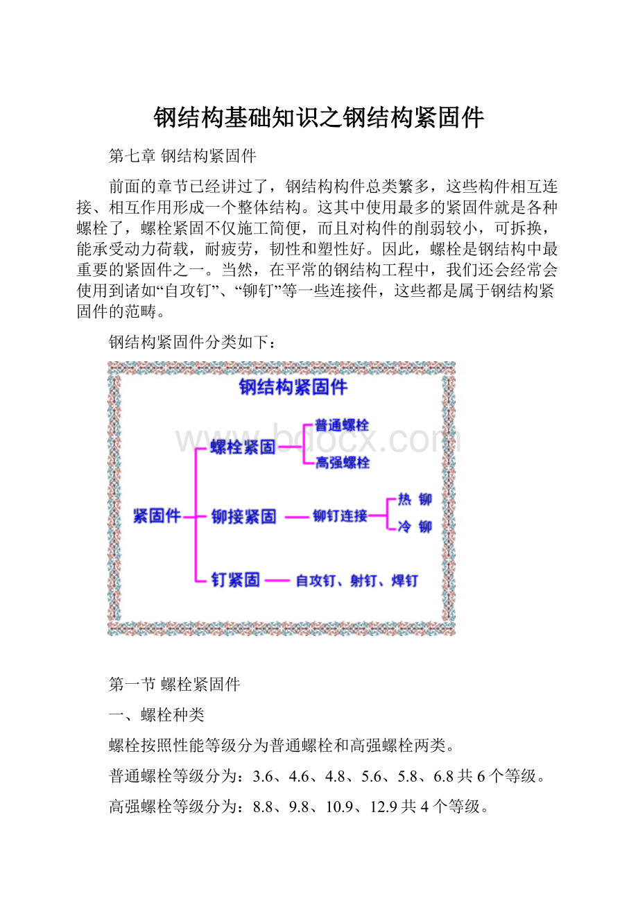 钢结构基础知识之钢结构紧固件Word格式.docx_第1页