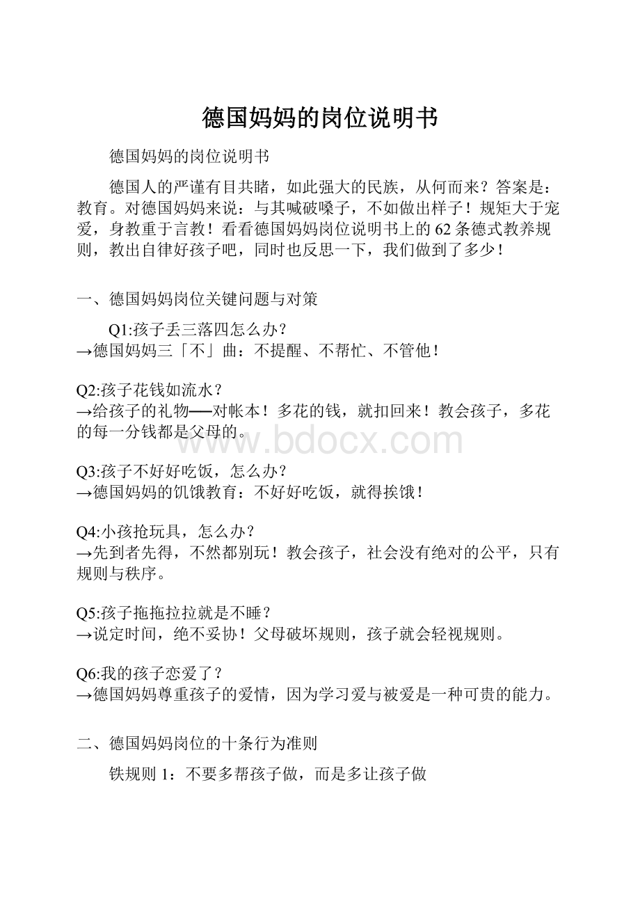 德国妈妈的岗位说明书Word文档格式.docx_第1页