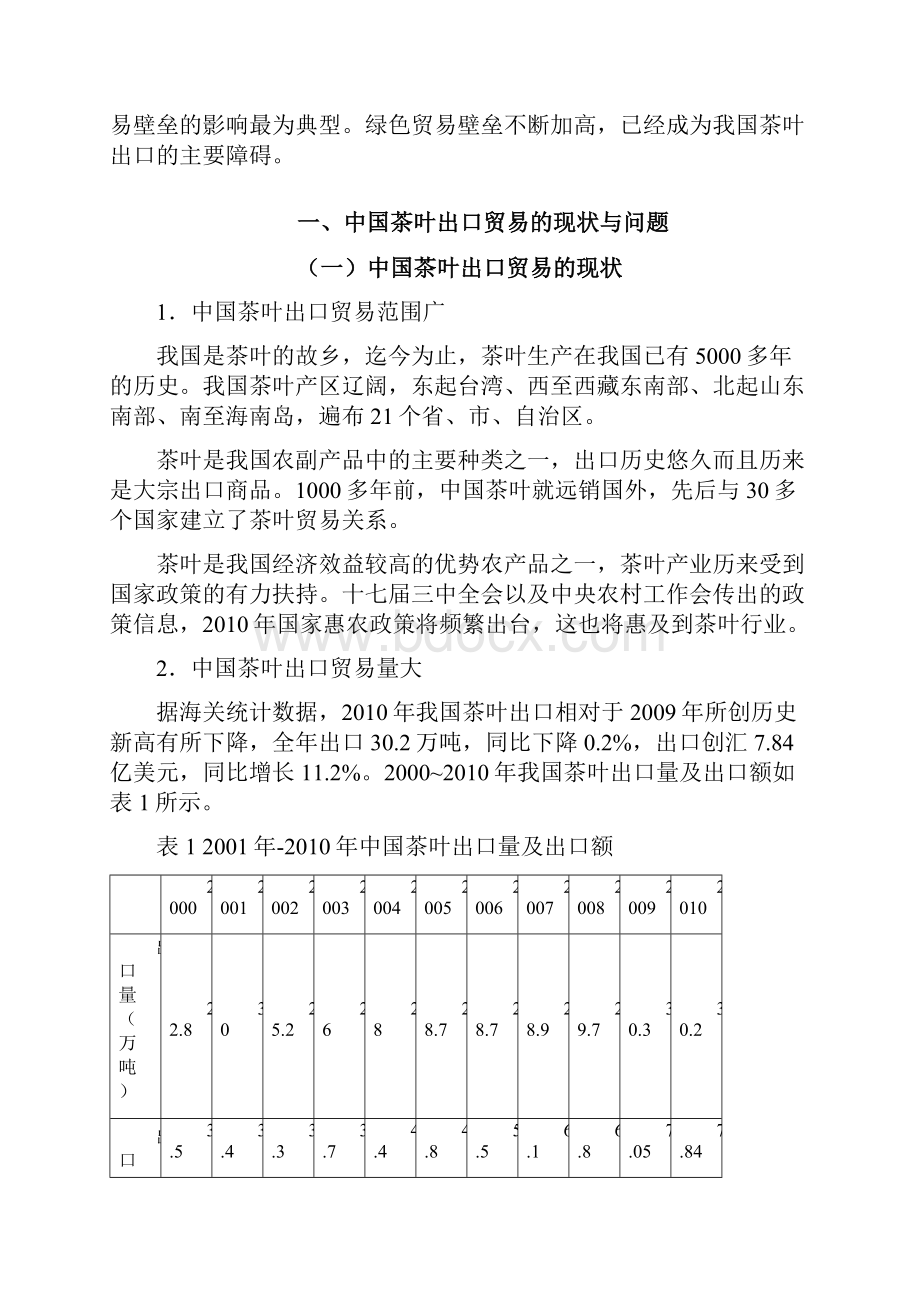 绿色贸易壁垒对中国茶业出口的影响和对策分析学位论文.docx_第2页