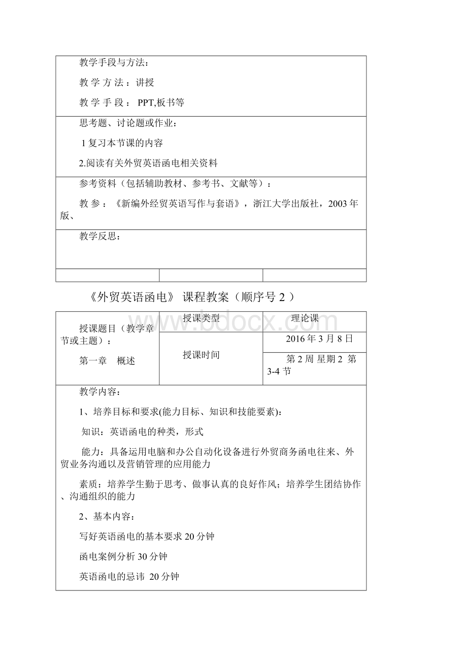 外贸英语函电课程教案模板资料Word文档格式.docx_第3页