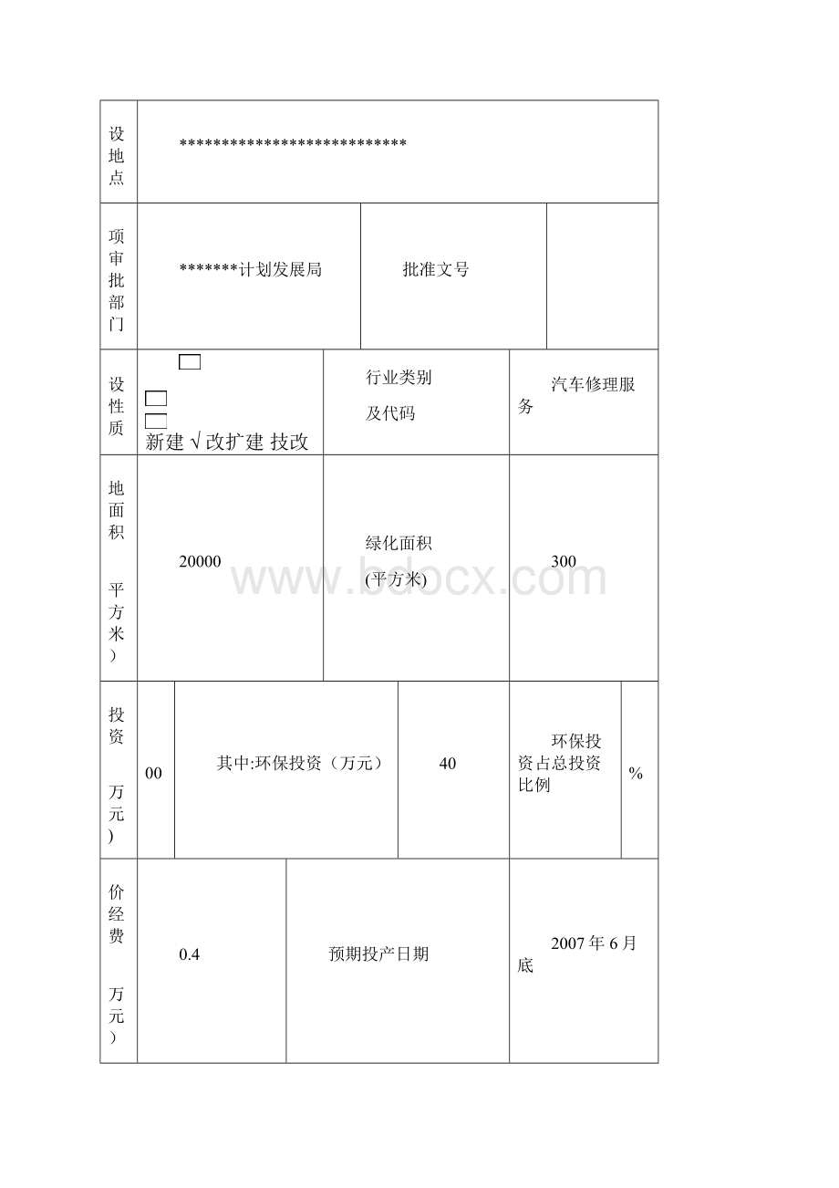 汽车维修中心项目建设环境评估报告书.docx_第2页