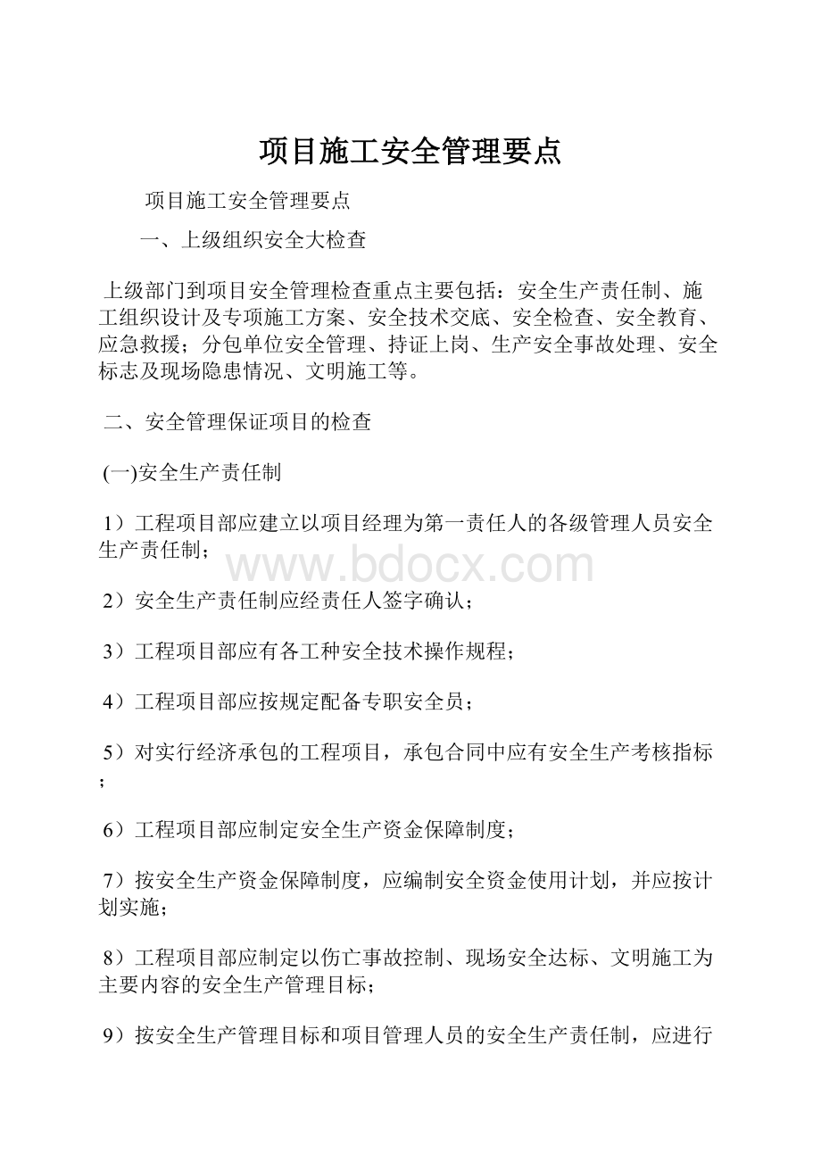 项目施工安全管理要点.docx