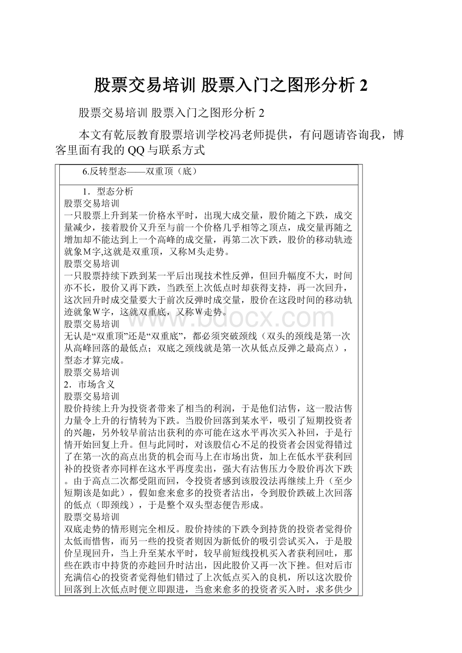 股票交易培训 股票入门之图形分析2.docx_第1页