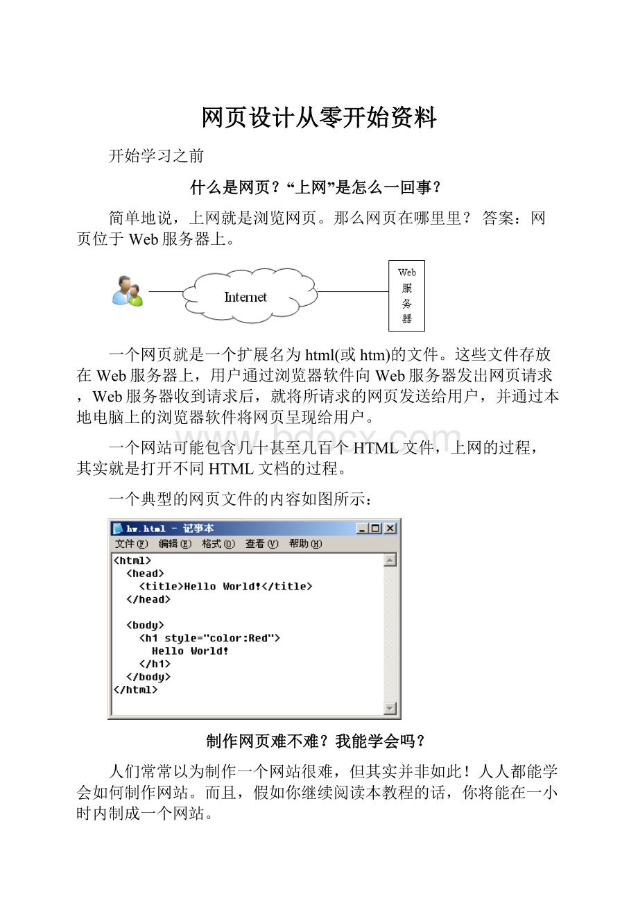 网页设计从零开始资料.docx_第1页